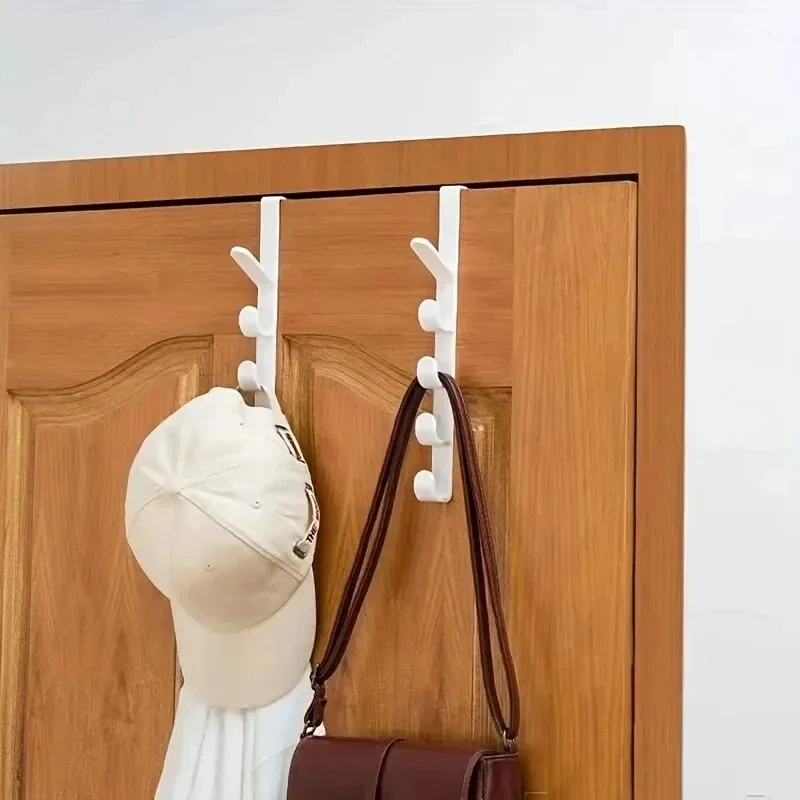 1 PC ห้องนอนประตูแขวนเสื้อผ้าแขวนเหนือประตูพลาสติก Home Storage Organization Hooks, กระเป๋าถือสําหรับกระเป๋าราง