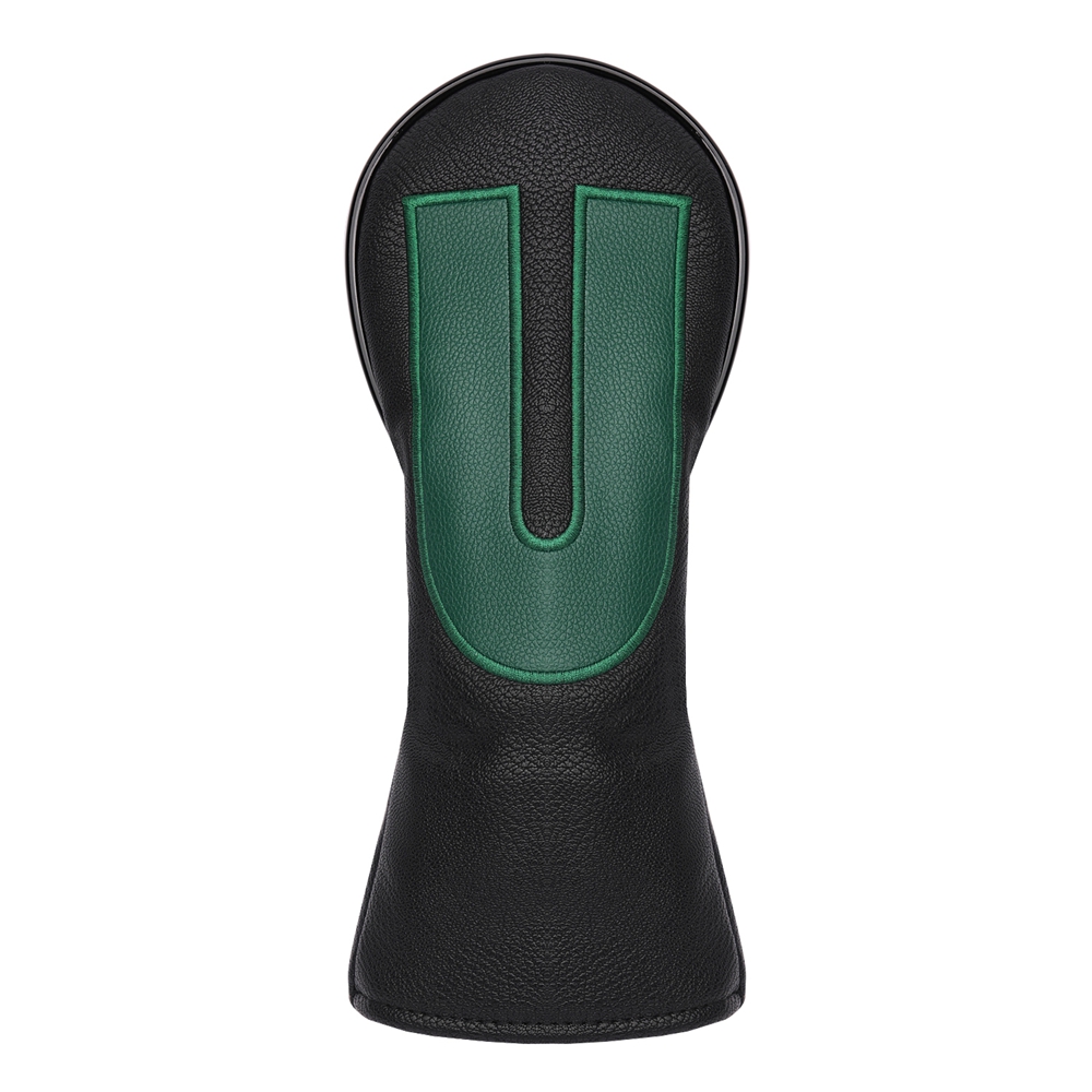 Black PU Leather 1 3 5 U Embroidered Golf Club Head Driver Fairway Wood Hybrid UT Covers