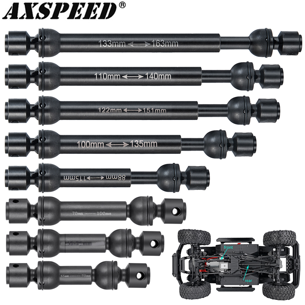 Стальной сверхмощный приводной вал AXSPEED, центральный трансмиссионный вал для 1/10 RC Crawler Axial SCX10 90046 AXI03007 TRX4 TRX6 VS4-10