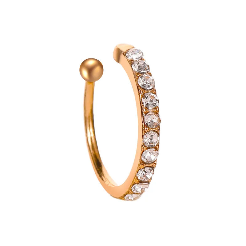 Brincos de cristal coreano, para mulheres, zircônio, toque sem furo, joias, brincos falsos, clipe de osso de orelha única