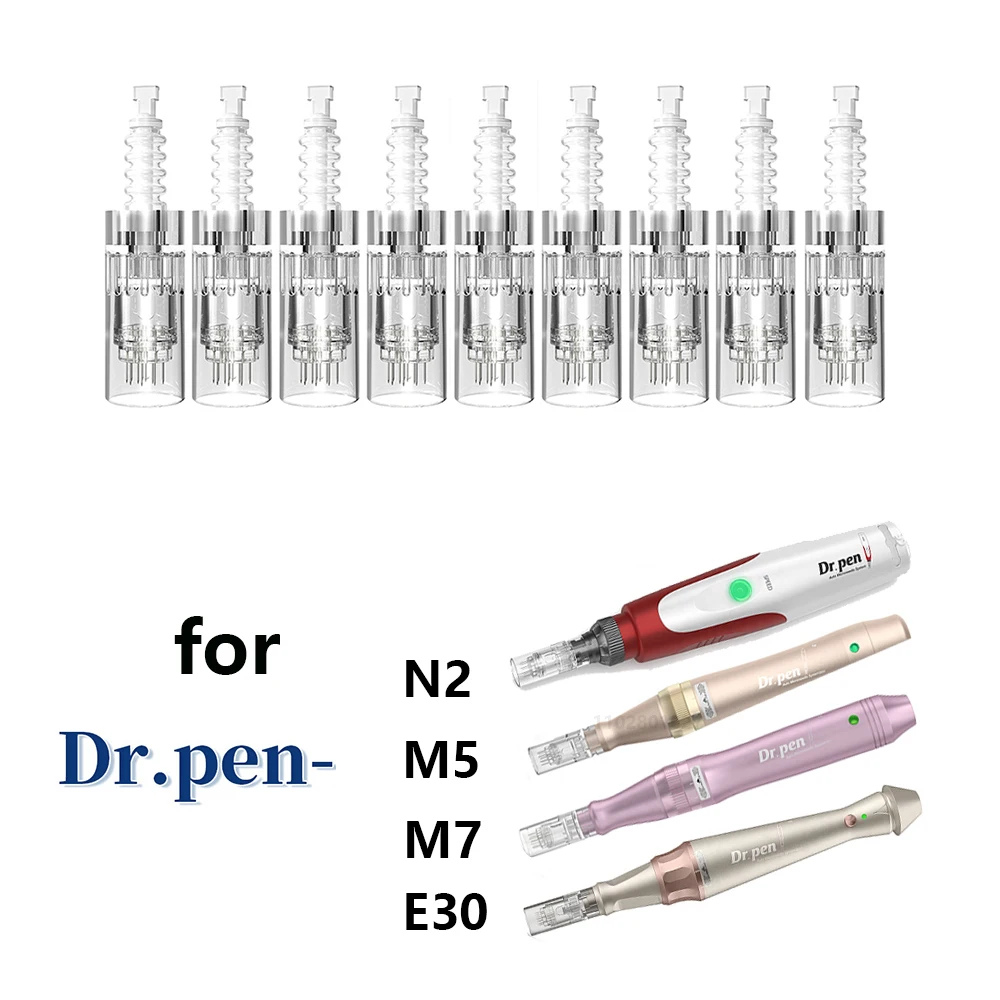 Dr.pen Ultima N2/M5/M7/E30ตลับเข็ม-Ekai ปากกาแต้มสิวดั้งเดิม N2 M5 M7อะไหล่เปลี่ยน E30 (10ชิ้น)
