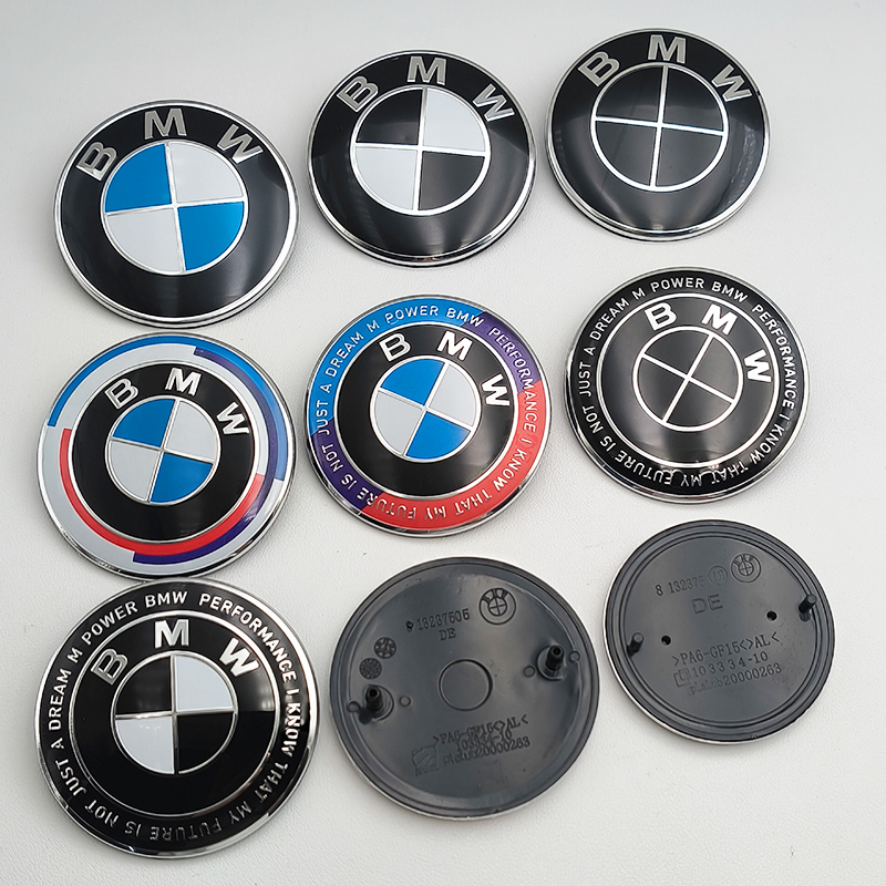 2 stücke abs 74mm 82mm bmw Motorhaube Emblem Auto Front Motorhaube Logo Kofferraum abdeckung Abzeichen für BMW E39 E46 E30 E36 G20 E87 E60 E90 Zubehör