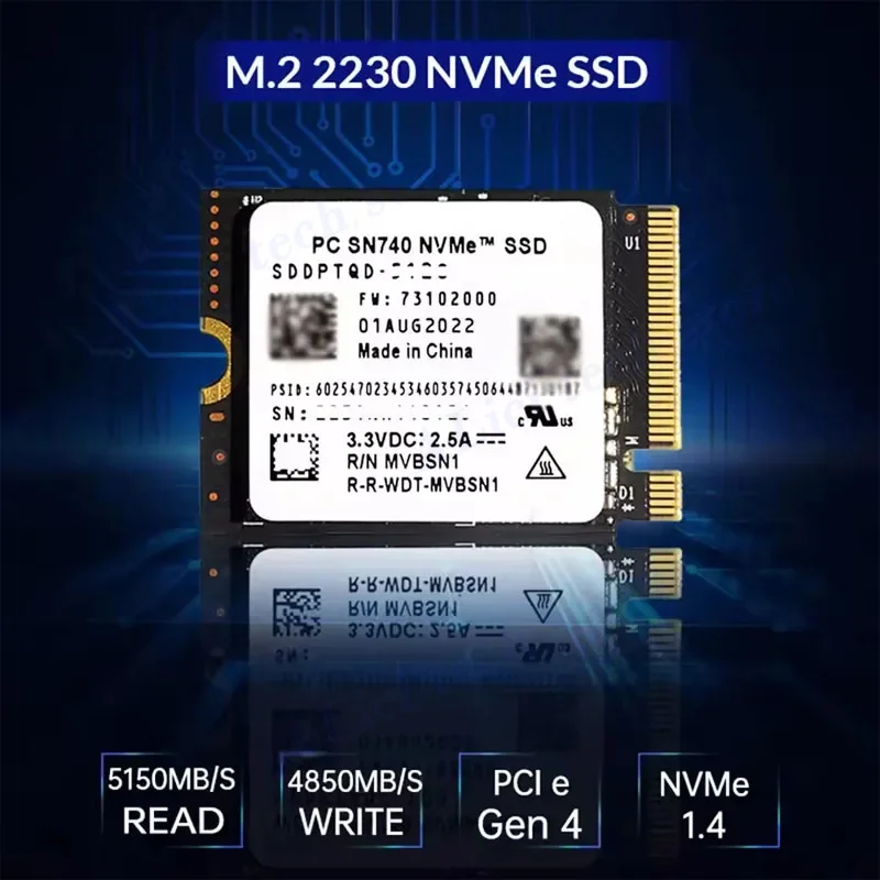 SN740 1TB 512G 256G SSD M.2 2230 Gen 4 PCIe 4.0 X 4 2TB NVMe Unidad de estado sólido para Steam Deck Microsoft Surface ProX