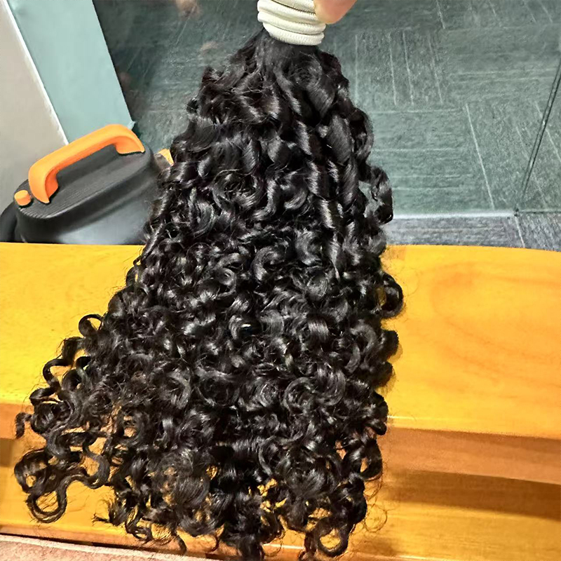 Pas de trame en vrac birman bouclés tressage Extensions de cheveux humains droite profonde lâche eau ondulée 100% non transformés cheveux vietnamiens crus