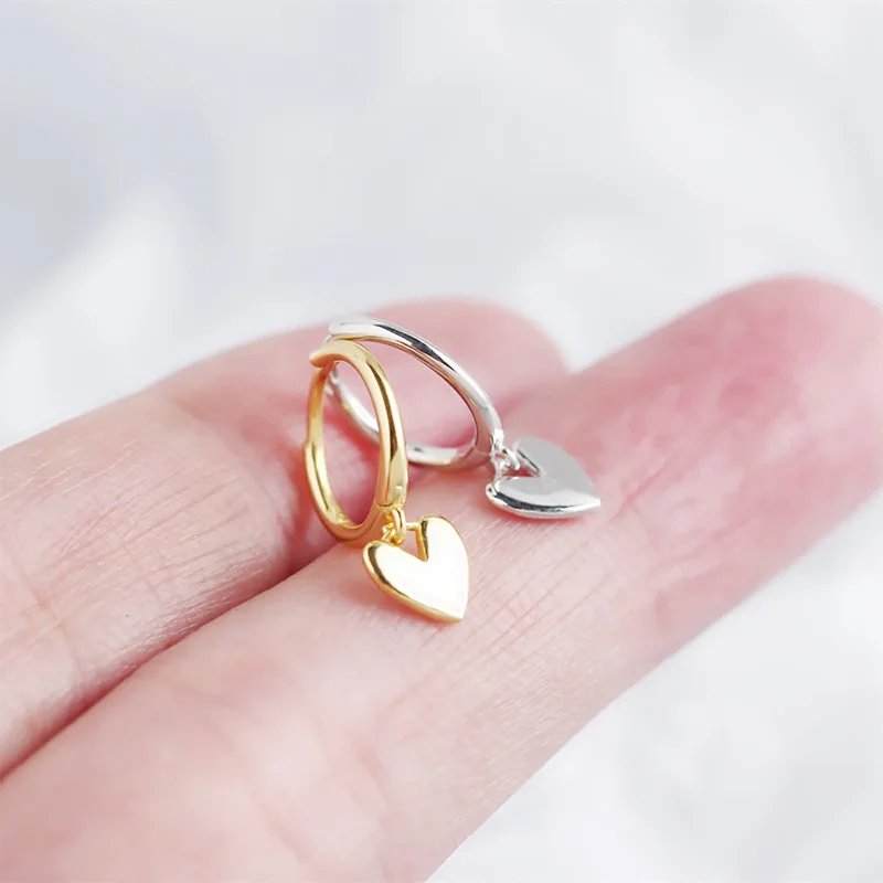 Chất Liệu Bạc 925 Trái Tim Tua Rua Bông Tai Charm Nữ Mạ Vàng Smiple Mỹ Trang Sức Ngăn Ngừa Dị Ứng Đảng Phụ Kiện Quà Tặng