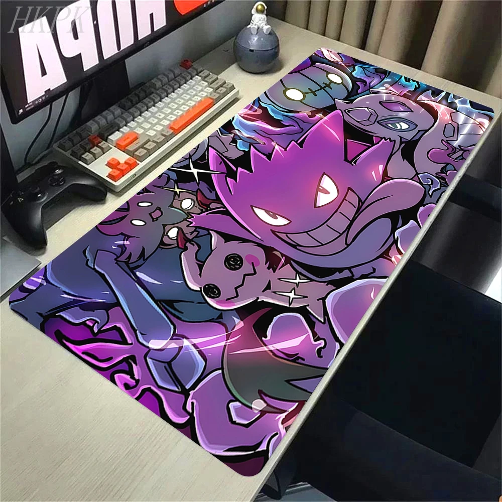 P-Pokemon-Gengar Grande Коврик для мыши Большой игровой коврик для мыши LockEdge Утолщенный коврик для компьютерной клавиатуры Стол Настольный коврик