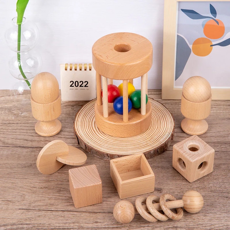 Cho Bé Làm Dịu, Nắm, Bắt Tay, Rung Lắc Gỗ Chuông, Bé Răng Hàm, Tương Tác Beech Đồ Chơi Xếp Hình, giáo Dục Sớm Hình Dạng