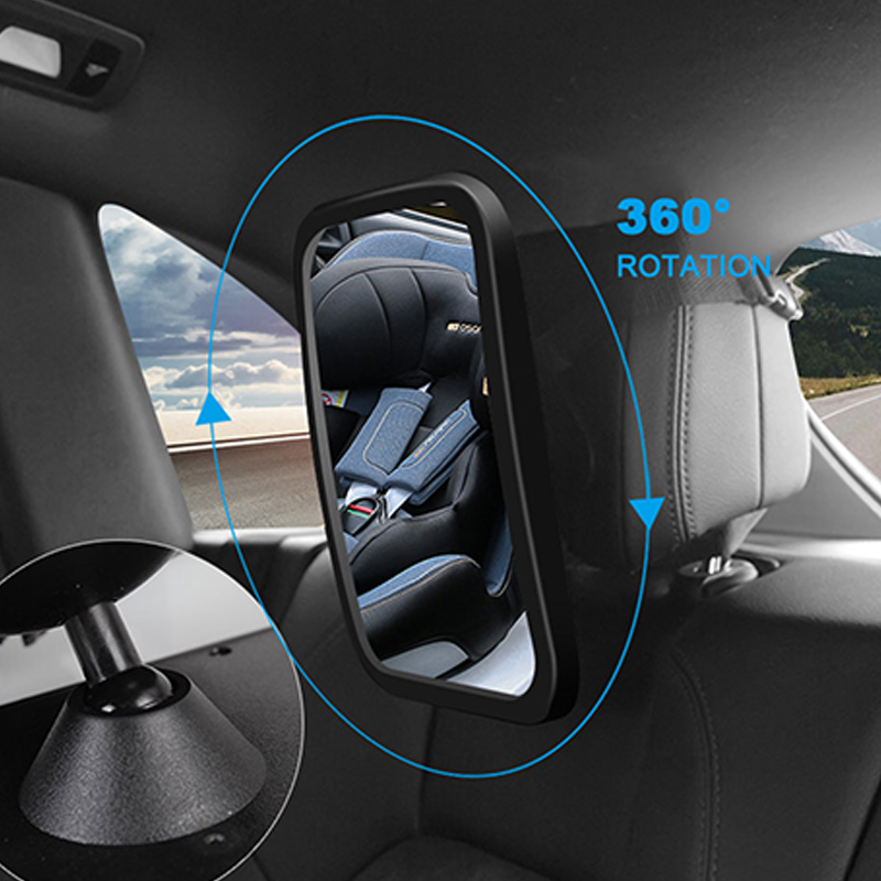 Monitor do bebê espelho interior assento de carro volta encosto de cabeça espelho para espelhos do bebê crianças assento traseiro monitor de segurança rotação de 360 graus