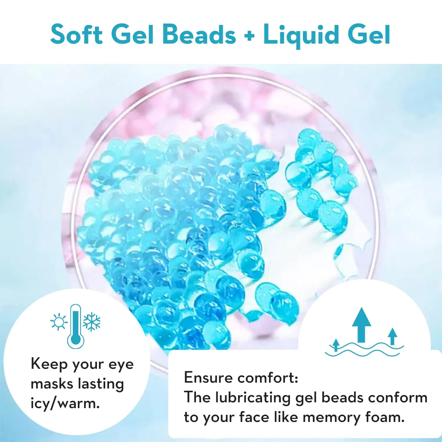 Máscara de olho de gel contas reutilizáveis para terapia quente e fria calmante relaxante beleza gel máscara de olho dormir óculos de gelo máscara de dormir