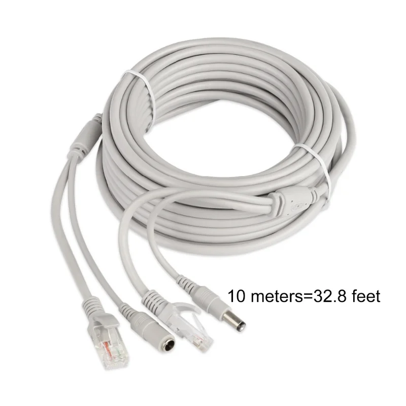 ESCAM 30 m/20 m/15 m/10 m/5 m RJ45 + DC 12 V câble d'alimentation Lan câbles réseau pour caméra IP réseau CCTV