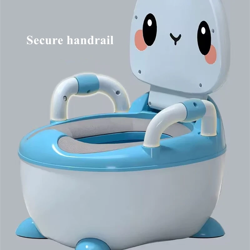 Olla para niños de 1 a 6 años, asiento de inodoro para bebé con bonito conejo mejorado, orinal para bebé, taburete portátil, asiento de entrenamiento seguro para niños y niñas, WC