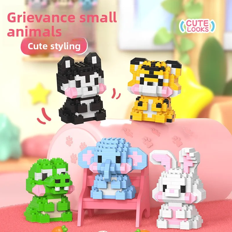 Juego de construcción de ladrillos de animales, Micro bloques de construcción, juguete para niños, bloques de construcción de partículas para adultos, Mini juguetes, decoración, regalos para el hogar