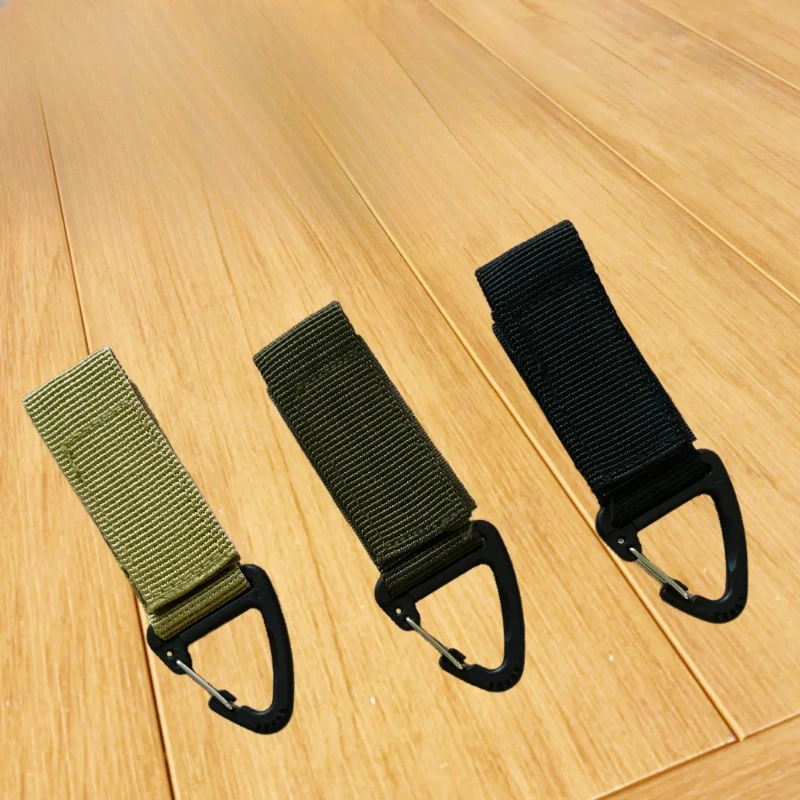 Outdoor Camping Hiking MultiTool Molle Webbing คลิป EDC ยุทธวิธีไนลอนริบบิ้นพวงกุญแจ Clasp Hook Carabiner Fastener Hook Buckle
