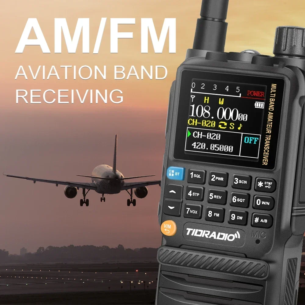 TIDRADIO TD H3 Professional Walkie Talkie Phone Dual PTT Air Band Long Range Radio APP USB Type-C Cable Programming &Charge  Set