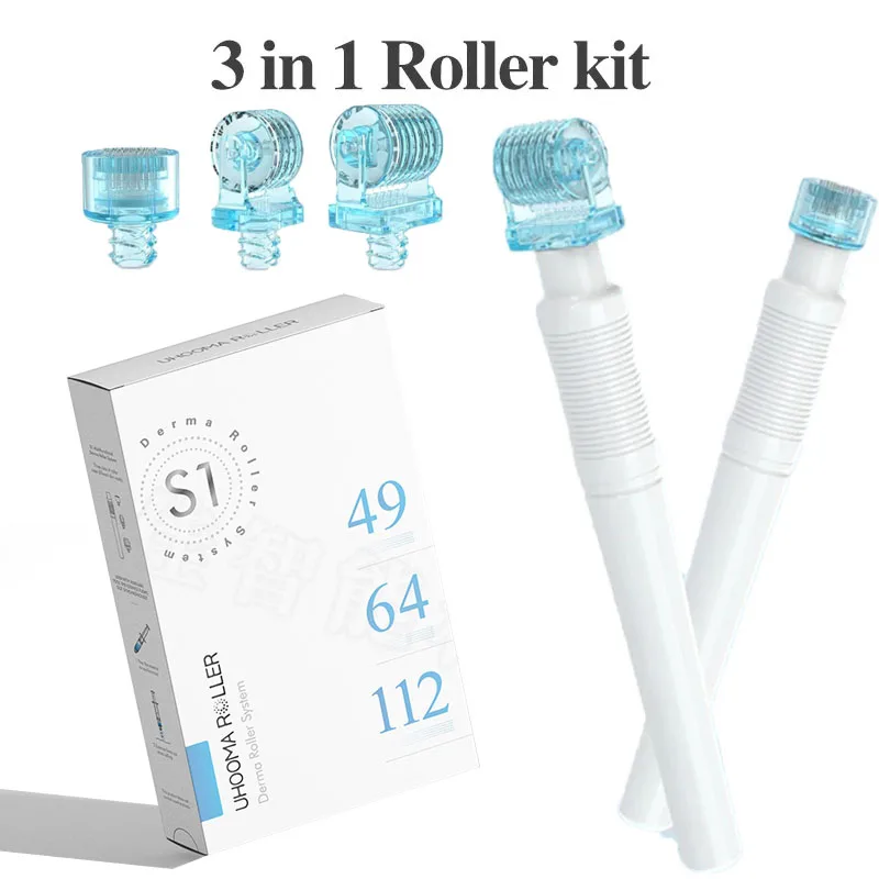 Microneedle Roller 3-in-1 Beauty Microneedle Roller Set Stamp Scalp Hair Care Hydration Beauty Microneedle Exoskeletonizer