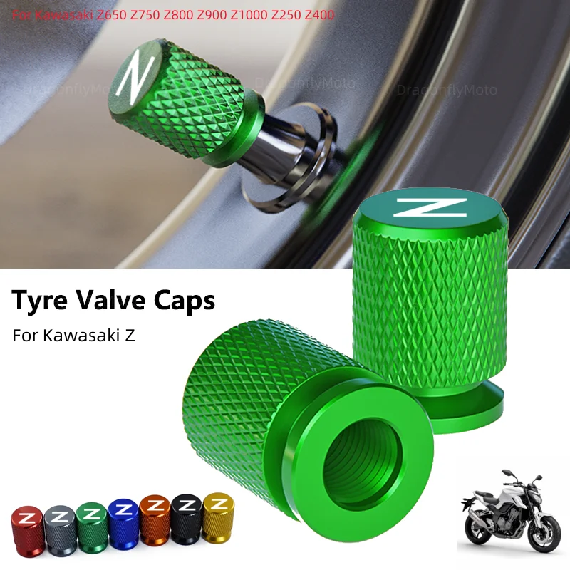 2 pçs acessórios da motocicleta para kawasaki novo z400 2019 z900 z1000 z800 z750 z300 z650 válvula de pneu porta ar tampas da haste