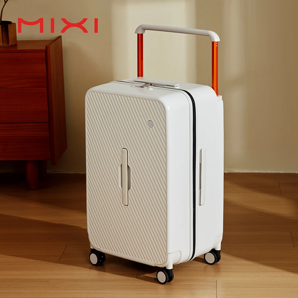 Mixi Koffer-Trolley mit großem Fassungsvermögen, 66 cm, kariert in Hartschalen-Rollrädern, Gepäck, breiter Griff, Reisekoffer M9276DH