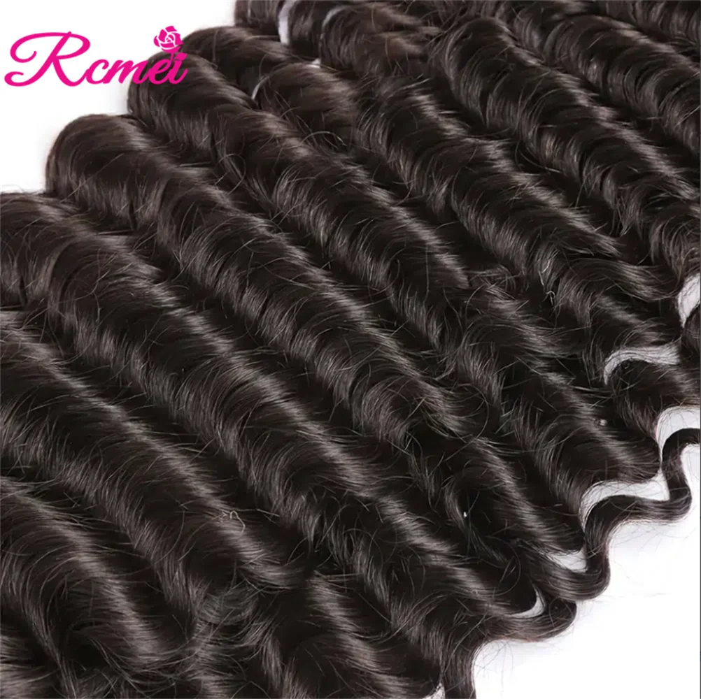 Deep Wave 26 32นิ้ว100% เส้นผมมนุษย์รวมกลุ่ม10A บราซิลผมทอ Deep Wave Remy ที่ยืดผมสำหรับผู้หญิงสีดำ