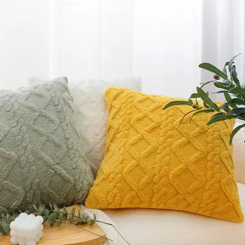 Fodera per cuscino in peluche Fodera per cuscino per divano geometrico per divano del soggiorno 45x45 cm Cuscino decorativo Federa per decorazioni per la casa