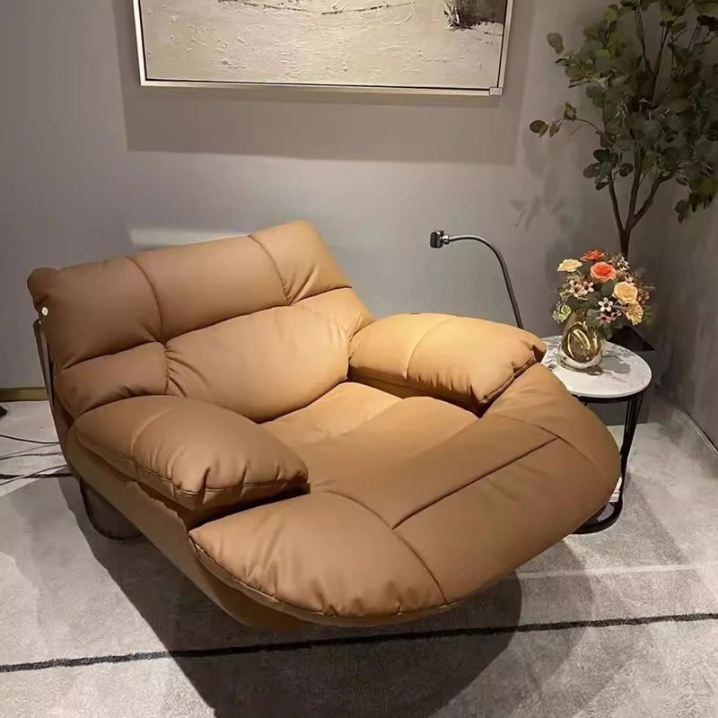 Multifunctionele elektrische lederen fauteuil-fauteuil met massage- en mobiele telefoonhouder Functionele eenzits voor woonkamers