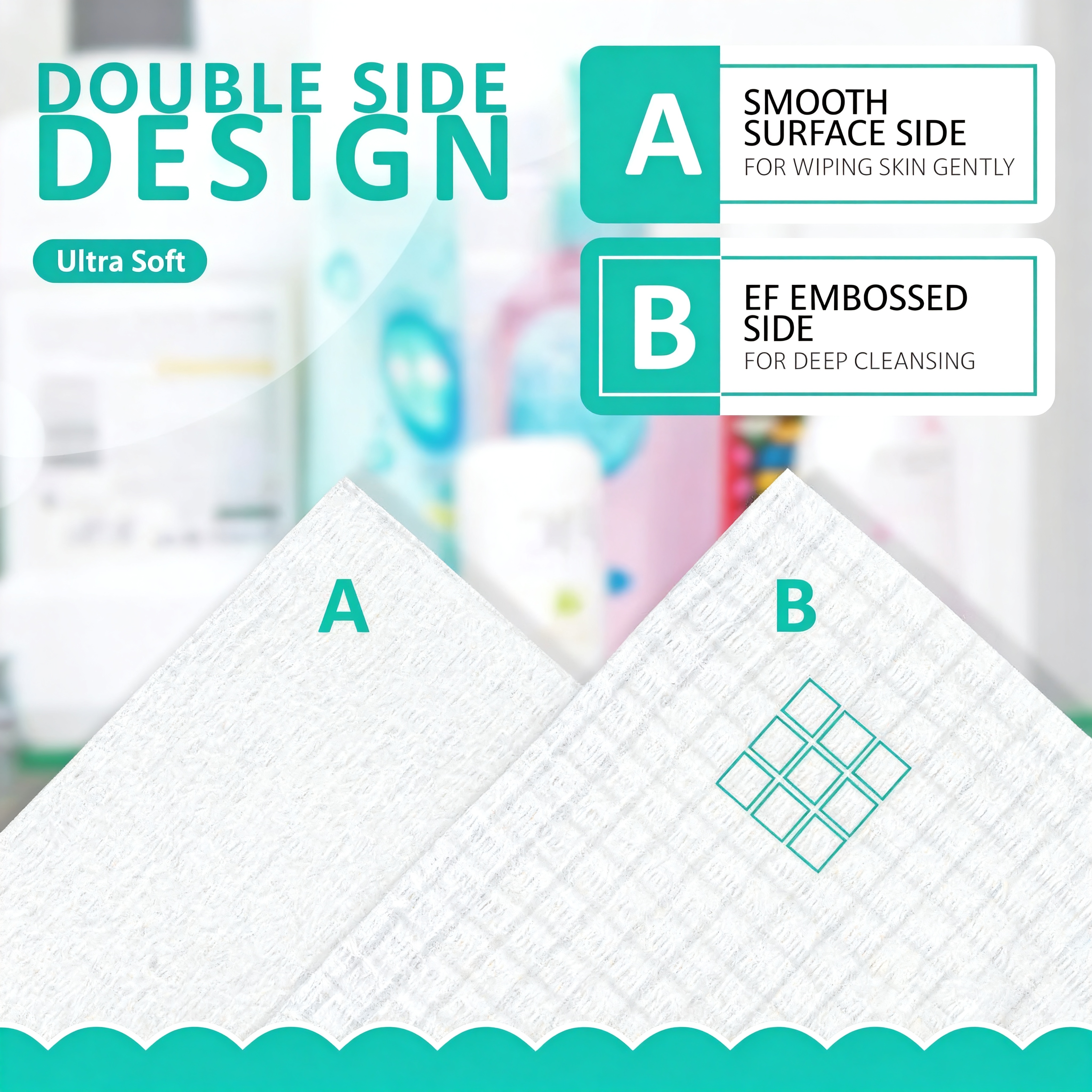 Одноразовое полотенце для умывания лица, плотный хлопок, мягкий, бумага, размер единицы 25x30 см (упаковка нового дизайна)