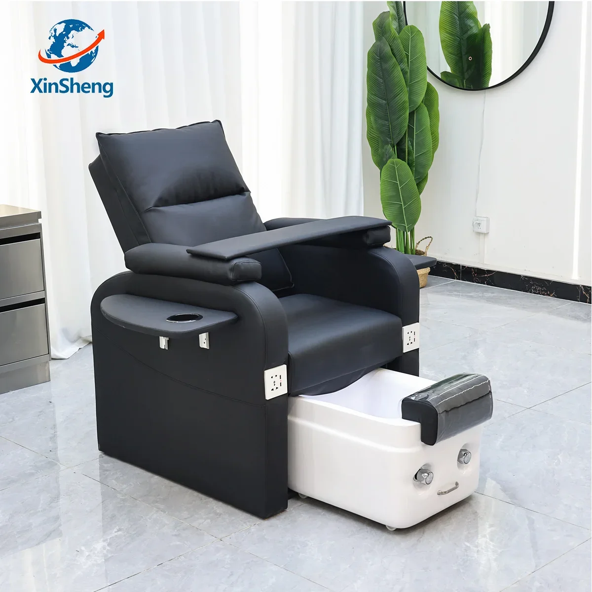 Xinsheng cadeiras de salão de beleza, cadeira de pedicure, móveis de spa, cadeira de massagem, sofá-cama, sofás, banho de pés, imersão personalizável