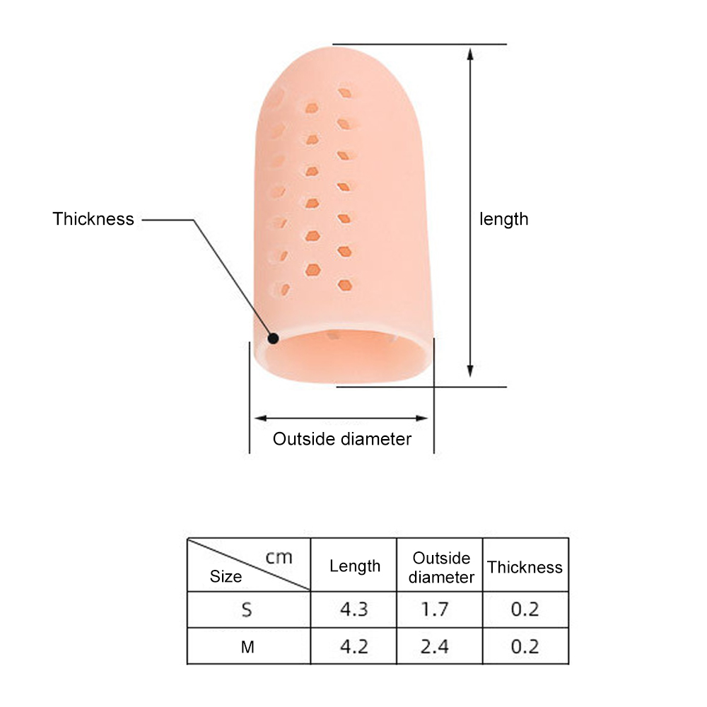 2 pezzi puntali in silicone anti-attrito traspiranti prevengono vesciche puntali protezioni per la cura del piede protezione delle dita dei piedi