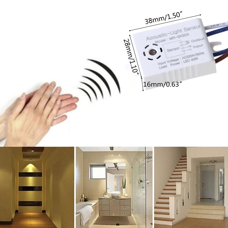 Sound Voice Sensor Smart Switches Module Detector Switch Auto ON/Off Switch Voice Control Switch Stair Corridor Home Improvement