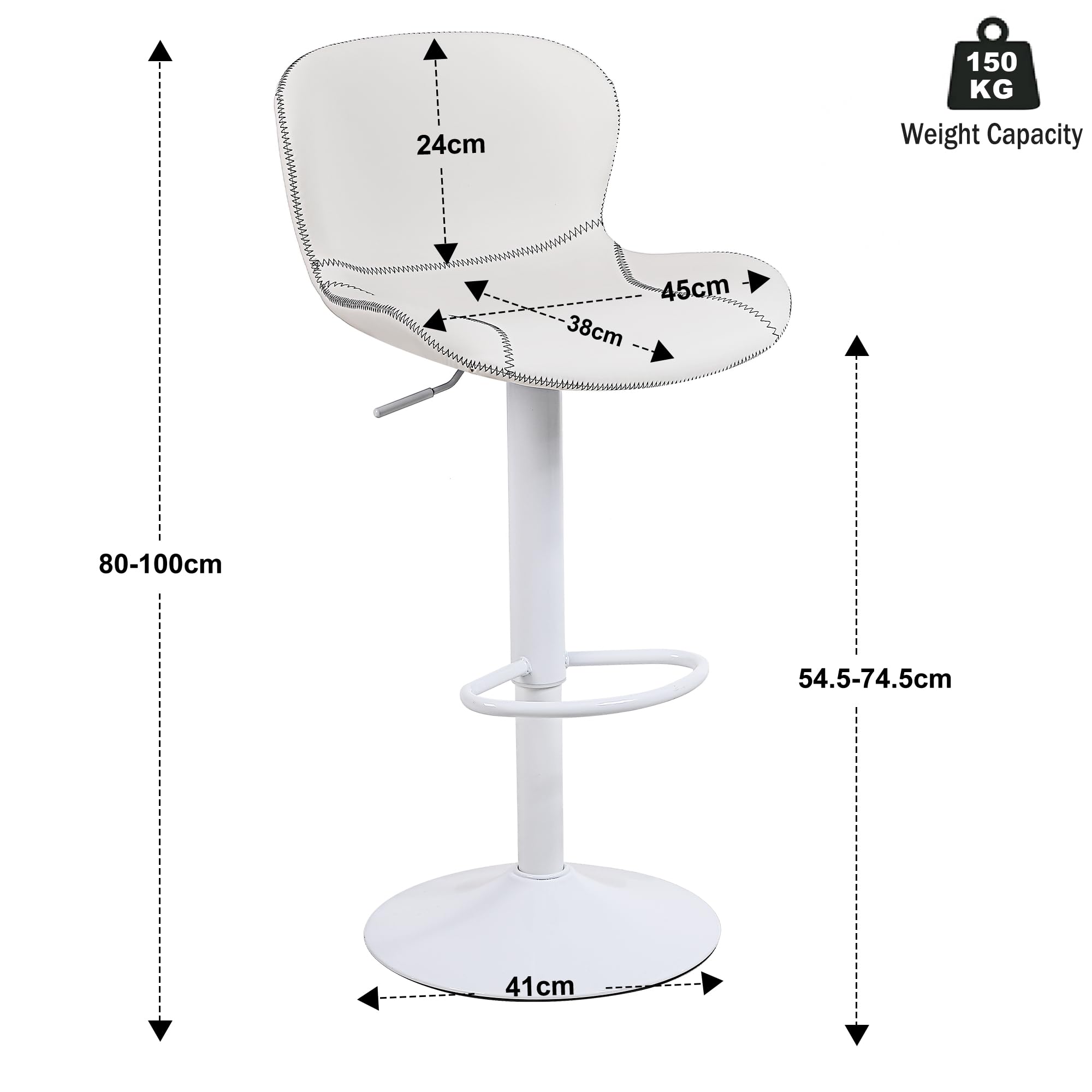 Taburetes Altos de Cocina, Bar Taburete de Bar, regulierbar und PU, Taburete Alto mit Reposapiere