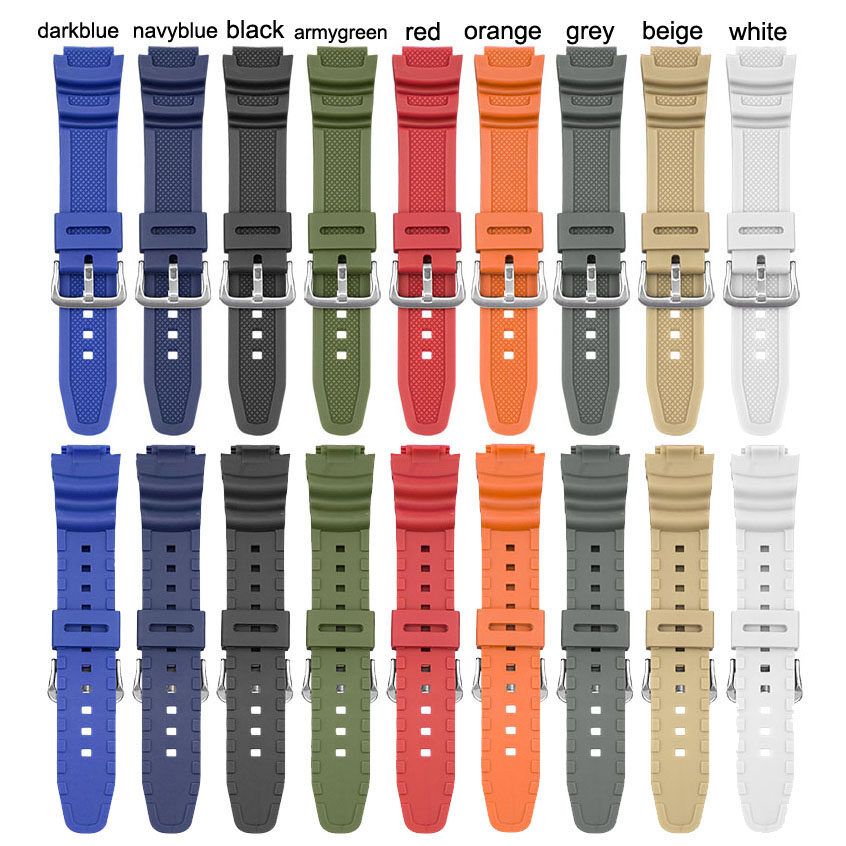 クラシックラバーウォッチ,AQ-S810W, SGW-400H, W-800H, AE-1000W,w215,F-108WH,MRW-200H,18mm