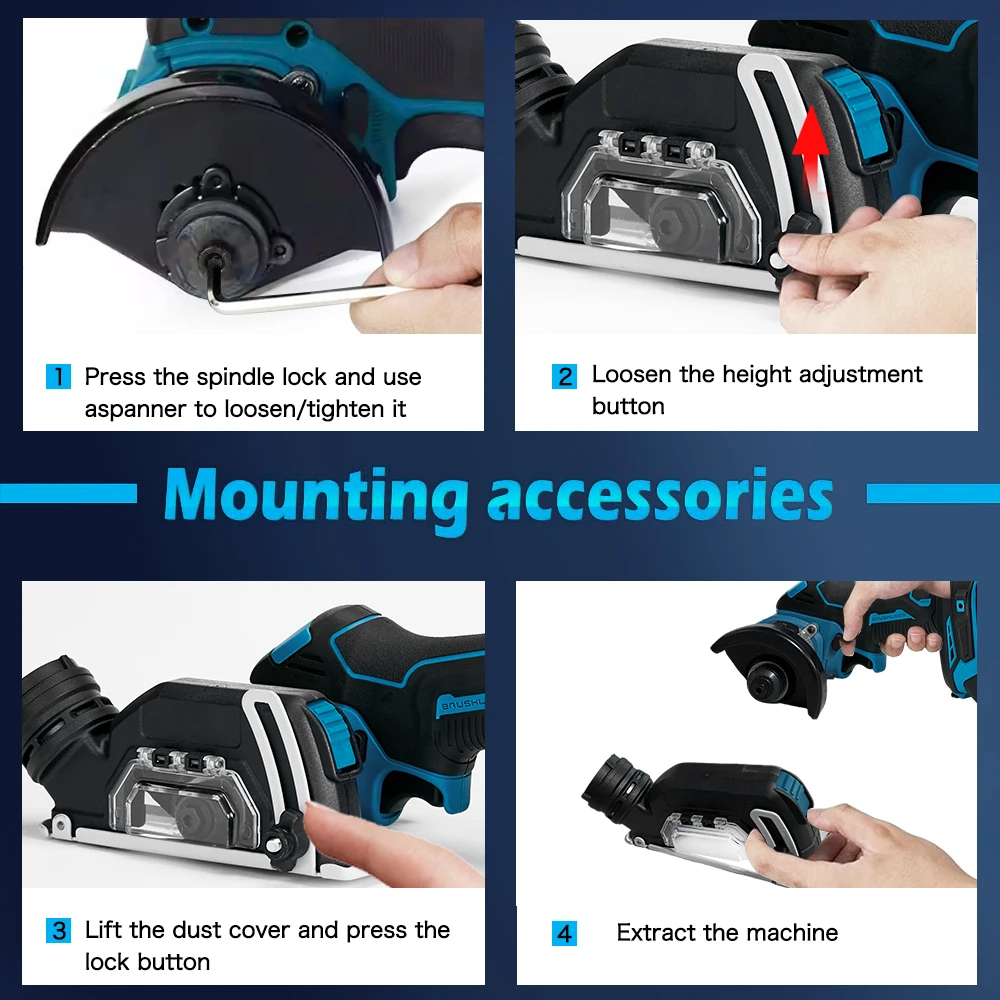 Brushless 3 นิ้วไร้สายไฟฟ้ามินิหู 18 V เครื่องบดมุมบดตัดเครื่องขัดเครื่องมือสําหรับ Makita 18 V แบตเตอรี่