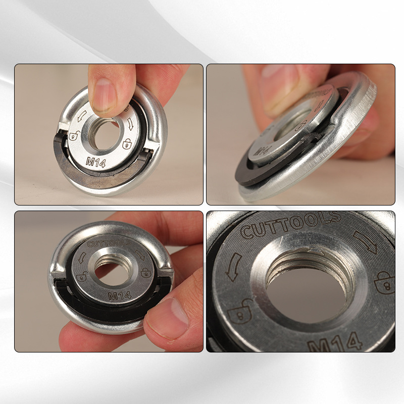 Tuercas de bloqueo para amoladora angular de liberación rápida, repuesto de tuerca con brida M14 para amoladora angular con husillo M14, fácil de instalar
