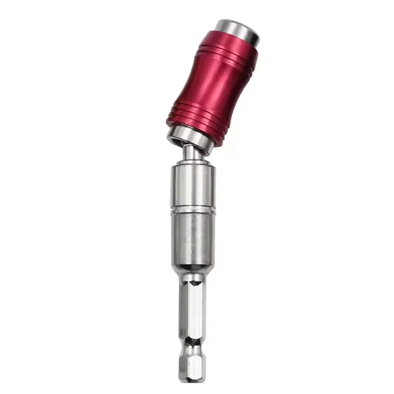 1PC Rosso 1/4 "Pivoting Vite magnetica Punta del trapano Supporto Cacciavite Strumento per la lavorazione del legno Cambio rapido Guida di bloccaggio Punta di estensione