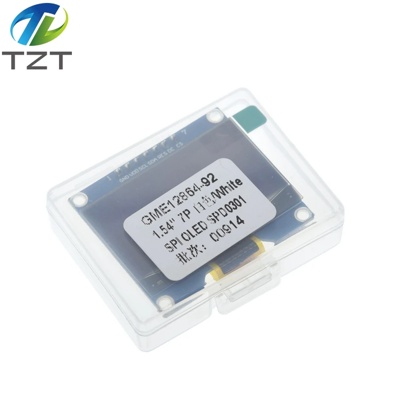 TZT 1 Chiếc 1.54 Inch 7PIN Trắng Xanh Màn Hình OLED Mô Đun SSD1309 Ổ IC Tương Thích Cho SSD1306 Giao Diện SPI 128*64