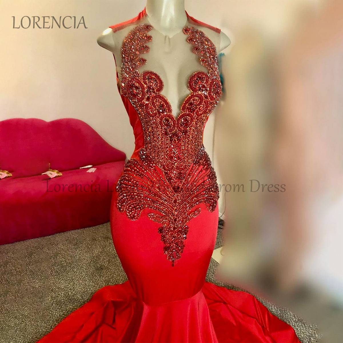 ที่กําหนดเองเพชรยาว Mermaid PROM ชุดสําหรับสาวสีดําคริสตัลชุดราตรีอย่างเป็นทางการแขนกุด vestidos de Gala