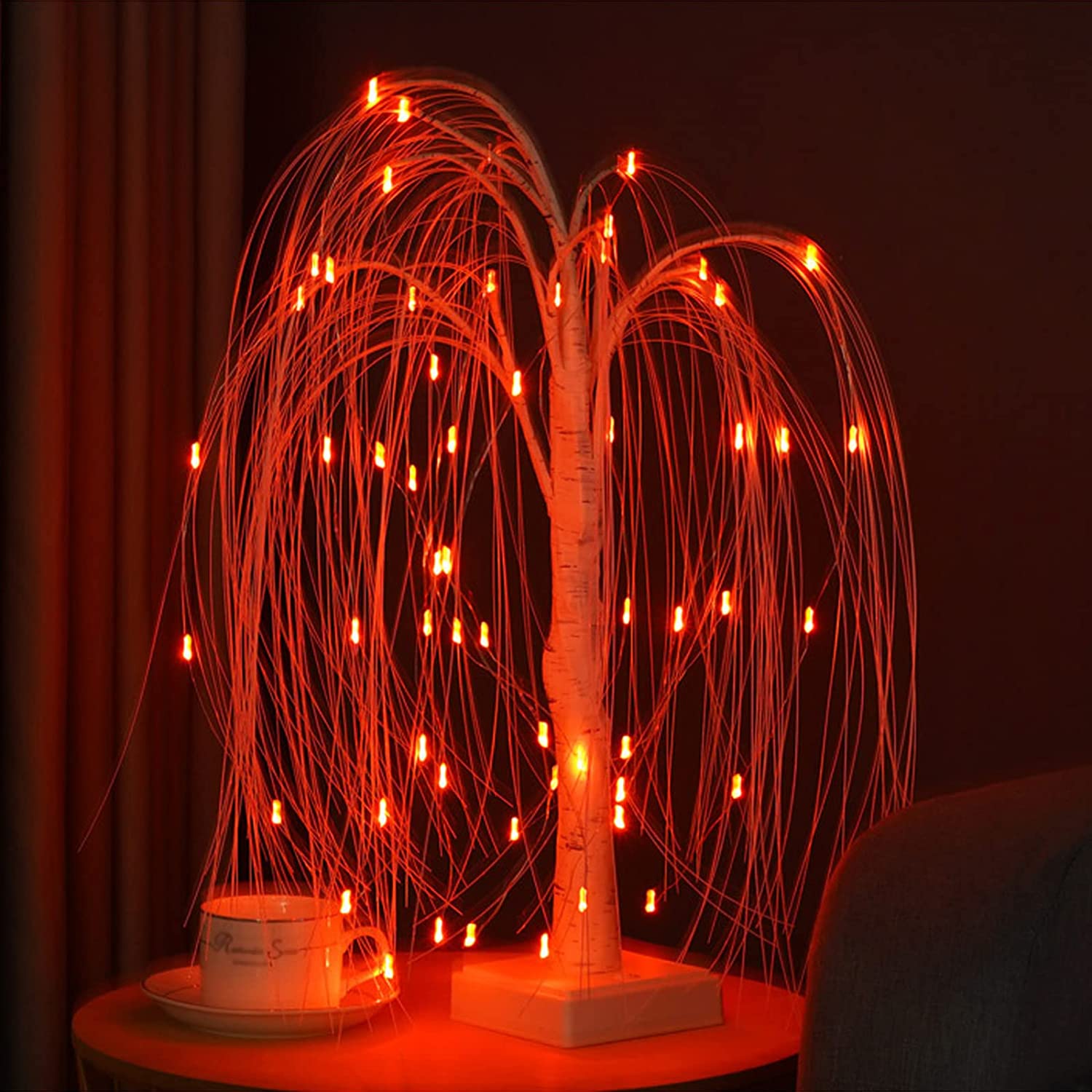 Lampe LED en forme de branche de saule, 16 couleurs, RGB, branche lumineuse, veilleuse avec télécommande, pour noël, chambre à coucher, décoration de fête à domicile ﻿