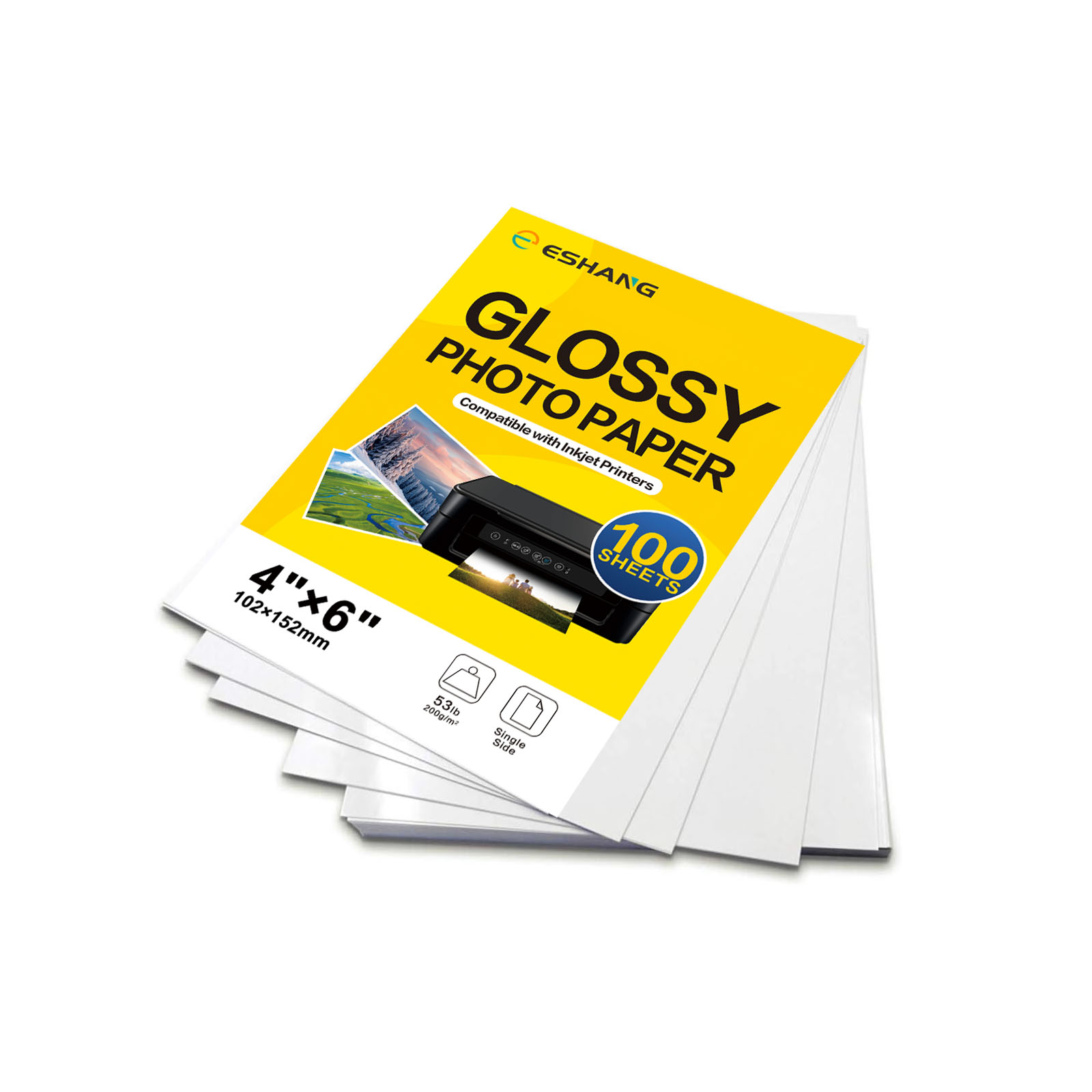 100 Sheets Photo Paper, 4"x 6" Premium Glossy Photo Paper Picture Paper 200 gsm Printer Brochure Paper Glossy, Office Supplies