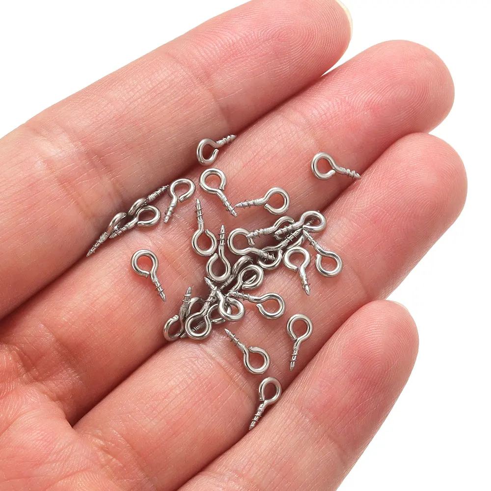 100pcs สแตนเลสสตีล Tiny MINI Eye Pins สําหรับเครื่องประดับทํา DIY จี้ Handmade ผลการค้นหาเครื่องประดับสกรูตาตะขอเกลียว