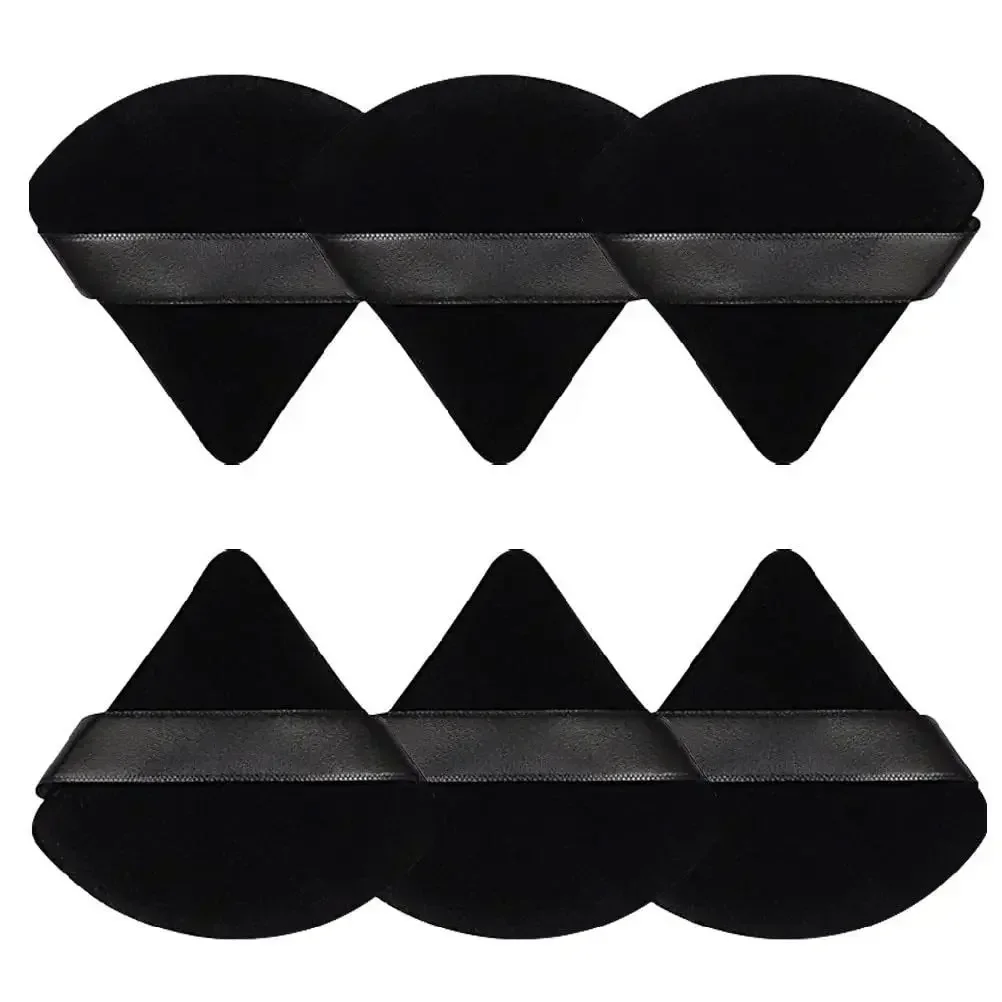Esponjas de maquillaje triangulares de terciopelo para cara y ojos, herramienta de maquillaje para base cosmética, 1/3/6 Uds.