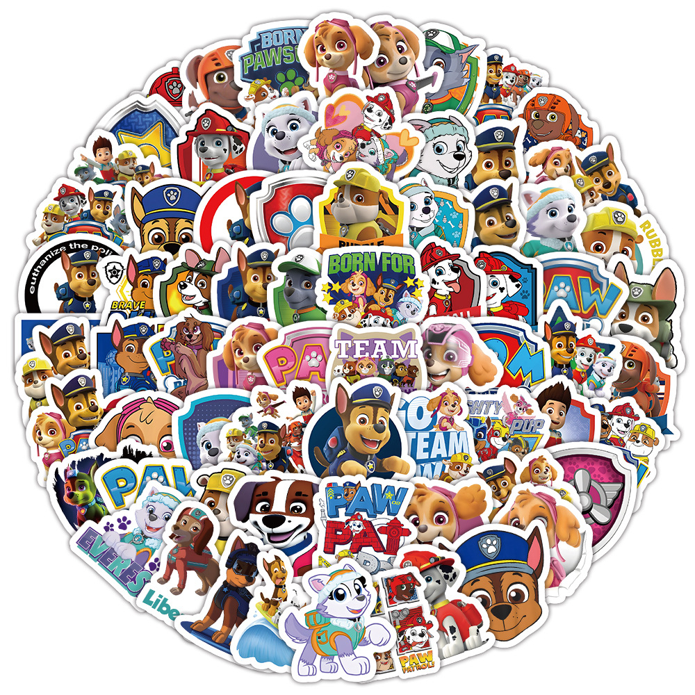 10/50/100PCS 귀여운 귀여운 PAW 순찰 애니메이션 스티커 장식 DIY 전화 노트북 가방 노트북 냉장고 낙서 만화 스티커
