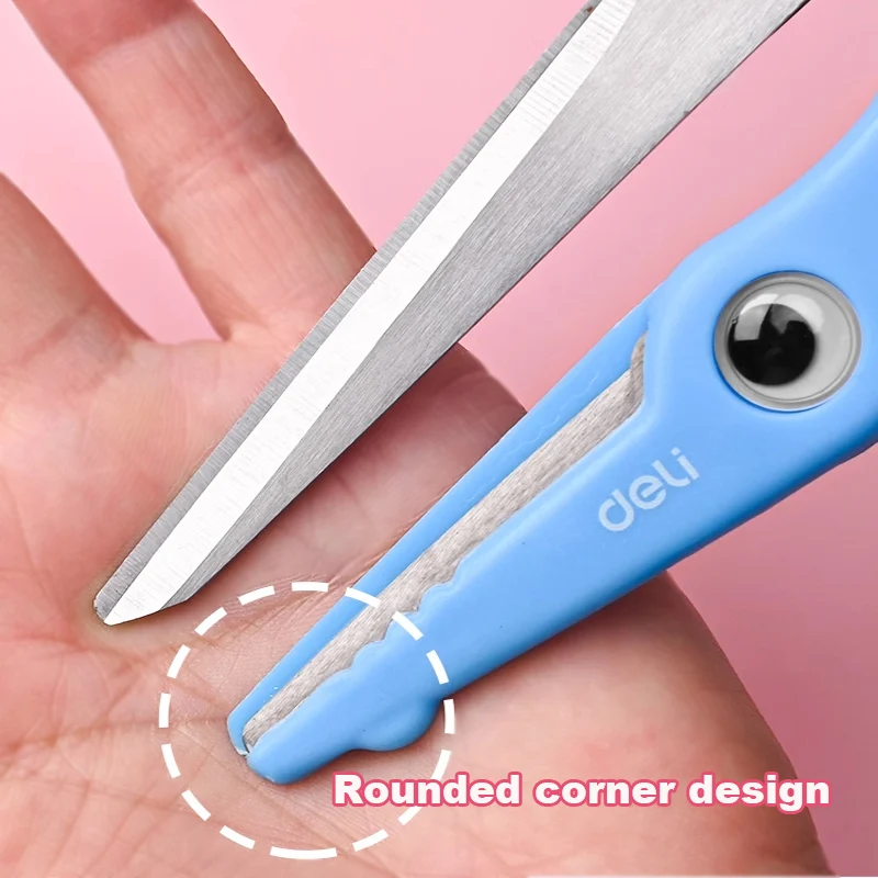 델리 만화 안전 가위 어린이 DIY 수제 공예 종이 절단 학교 문구 작은 전단 귀여운
