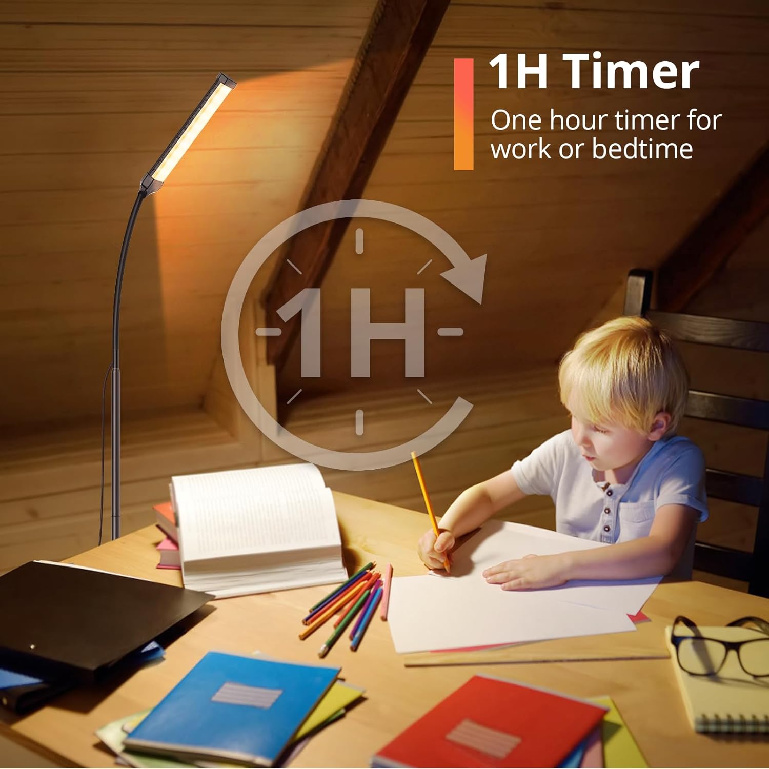 LED Stehle uchte dimmbar 3 Farbe 5 Ebenen mit Fernbedienung Timer einstellbare stehende Schwanenhals leuchte zum Lesen im Wohnzimmer