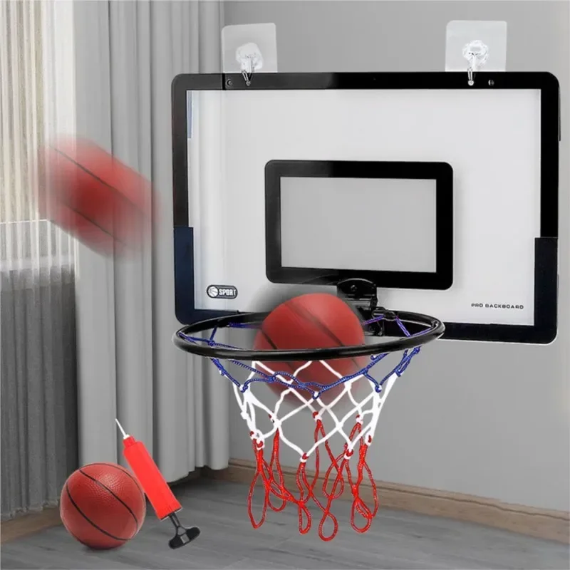 Juegos divertidos y de seguridad para niños en interiores, juego de baloncesto deportivo para el hogar, soporte de pared, marco de baloncesto no perforado