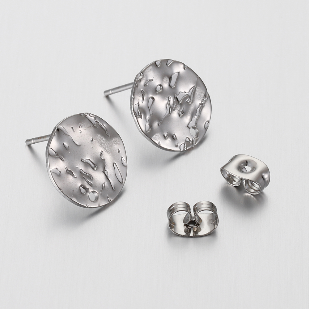 10 pçs de aço inoxidável gravação orelha studs brinco posts conjunto para brincos piercing jóias fazendo diy