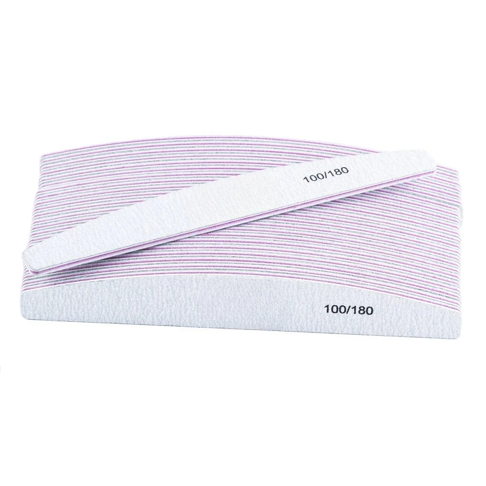 10Pcs/Lot 80/100/150/180/240 Grit Limas Trimmer Lime Nail Art Ongle Manicure Tool Nail File Buffer Double Side Nail Files Buffer