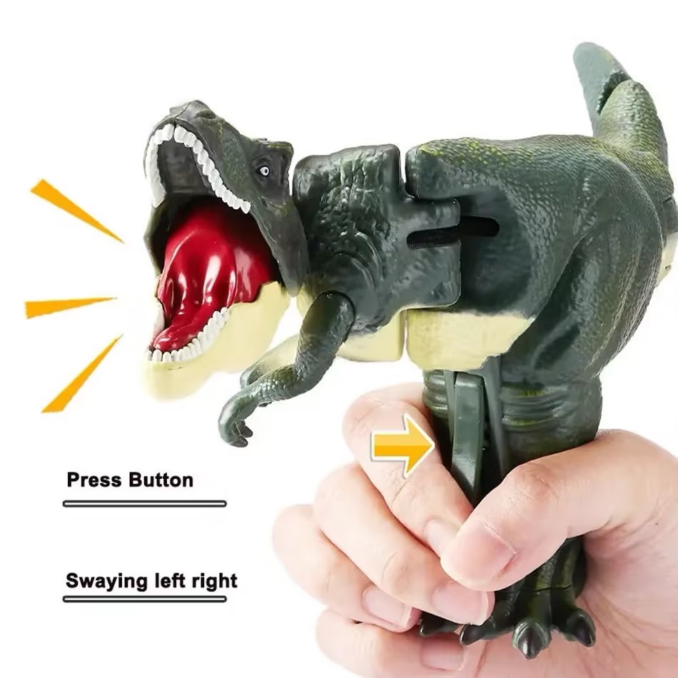 21cm/28cm Funny Za Za Sound Dinosaur Children Decompression Toy with Light Hand-operated Telescopic Spring Swing Dinosaur Toys