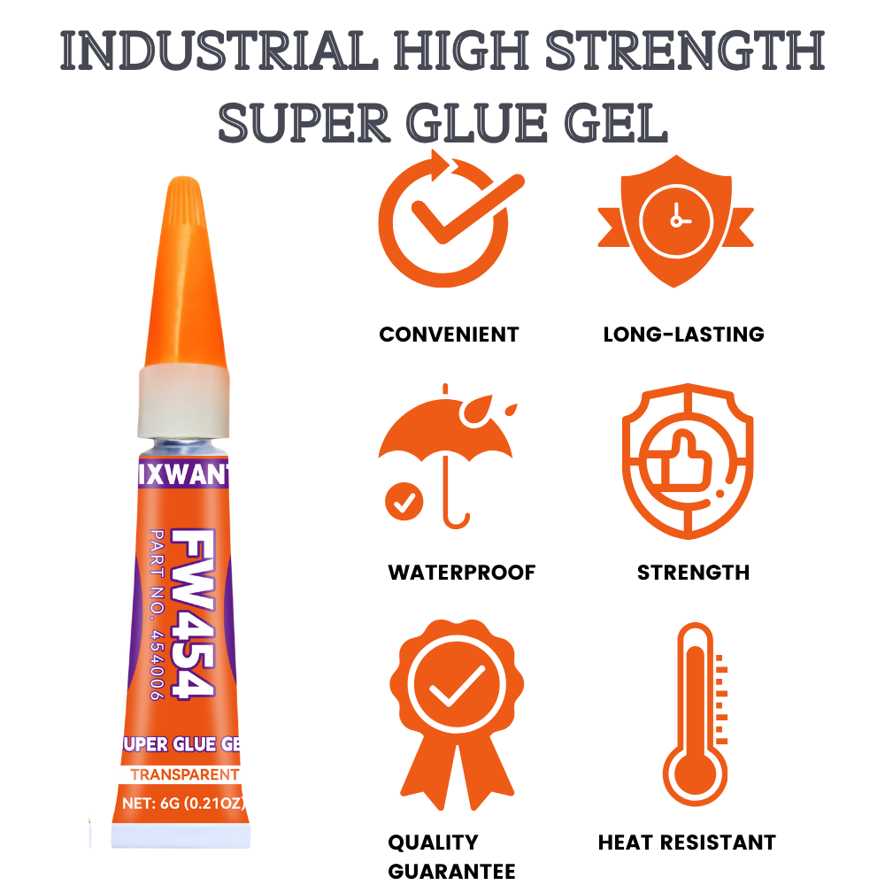 Super Glue Gel - Strong Instant Adhesive for Coral, Metal, Plastic, Wood, Ceramic, Rubber - Quick Dry & Waterproof 6g/20g