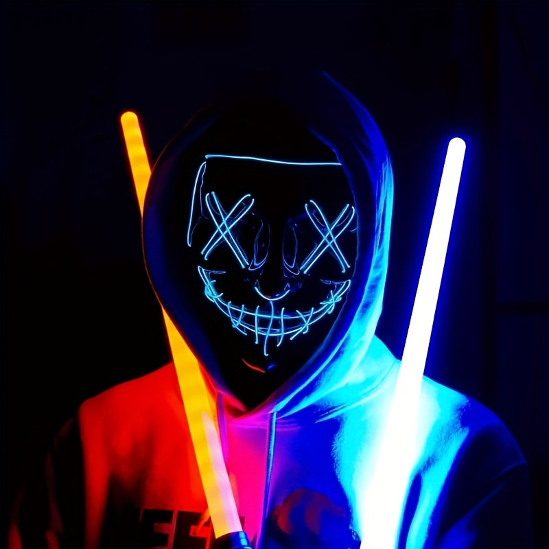 Maska na Halloween LED Light Up maska ​​pełnotwarzowa, świąteczny kostium Cosplay na Halloween bal przebierańców, karnawał, prezent