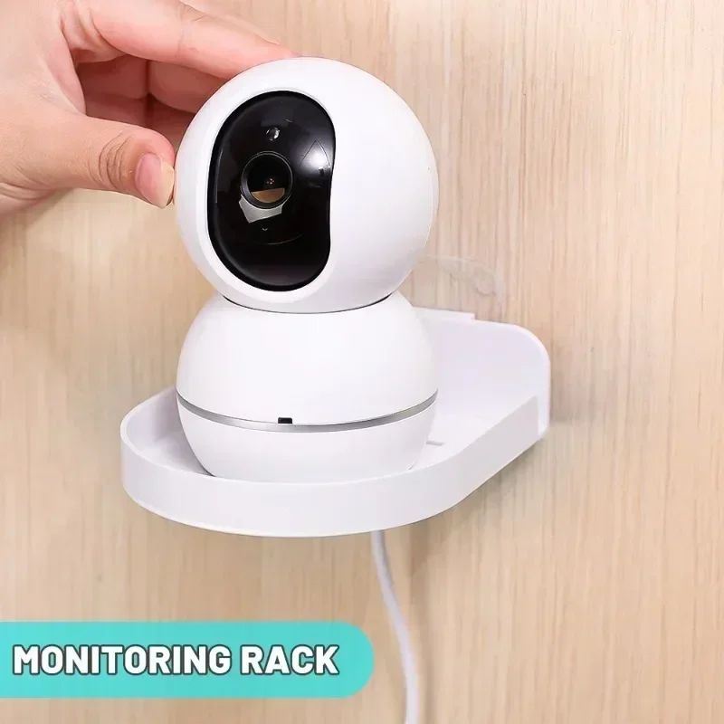 1/2Pcs Self Adhesive Security Camera Wall Mounting Bracket Punch-Free Acrylic Surveillance Camera Holder Shelf for Baby Monitors