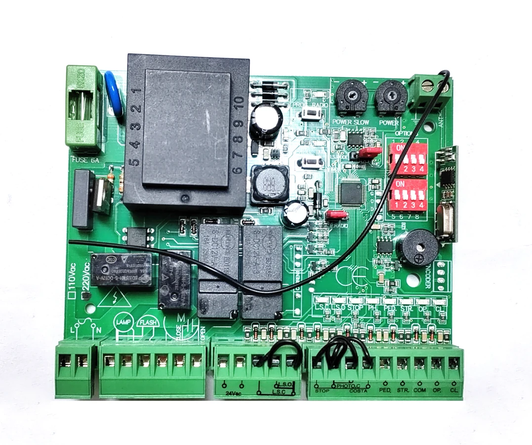 110v ou 220vac profissional portão deslizante controlador de porta de garagem receptor código de rolamento cartão de placa abridor de portão de controle remoto